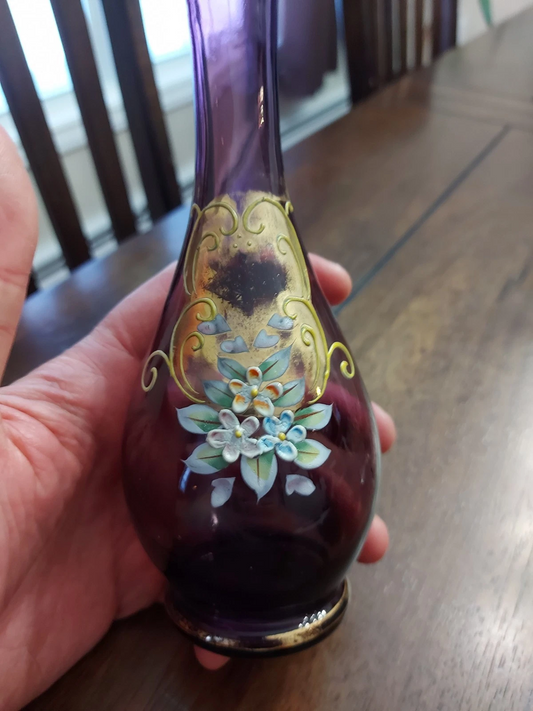 Vintage Amethyst/Purple Glass Bud Vase