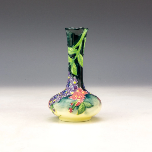 Vintage Style Floral Ceramic Vase – Wisteria Pattern Decorative Pottery Vase